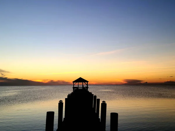 Belo Pôr Sol Sobre Mar — Fotografia de Stock