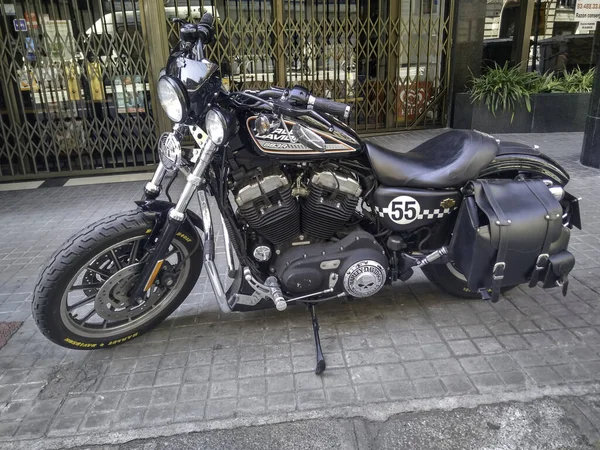 Motocicleta Estacionada Rua — Fotografia de Stock