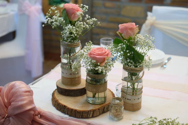 Bröllop Blommor Bakgrunden Närbild — Stockfoto