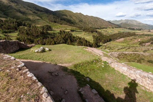 Красивый Ландшафт Долины Священной Стены Древнего Города Incas Севере — стоковое фото