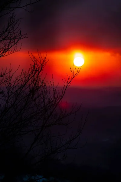 Krásný Západ Slunce Nad Jezerem Přírodním Pozadí — Stock fotografie