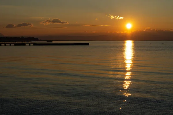 Belo Pôr Sol Sobre Mar — Fotografia de Stock