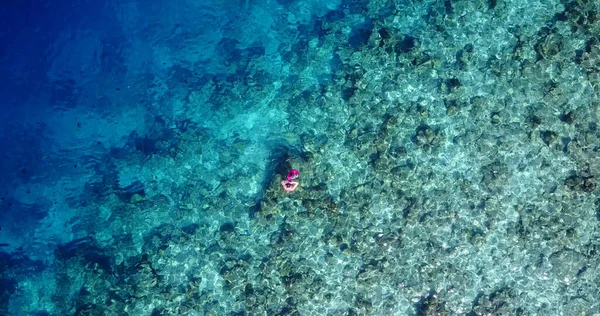 Vue Aérienne Belle Mer Tropicale Aux Maldives — Photo