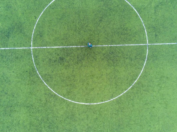 Campo Fútbol Con Hierba Verde Fútbol —  Fotos de Stock