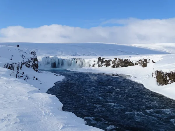 Iceland Festői Folyó Hóban — Stock Fotó