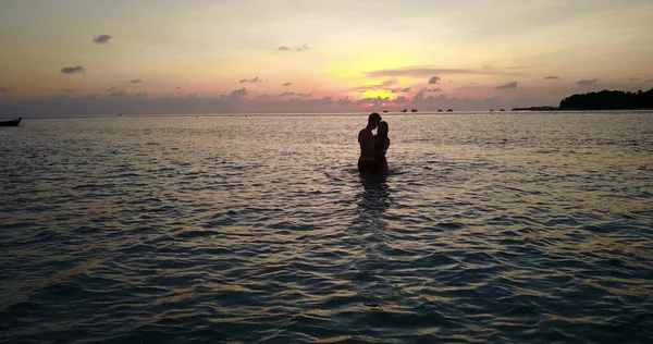 Silhouette Homme Sur Plage — Photo