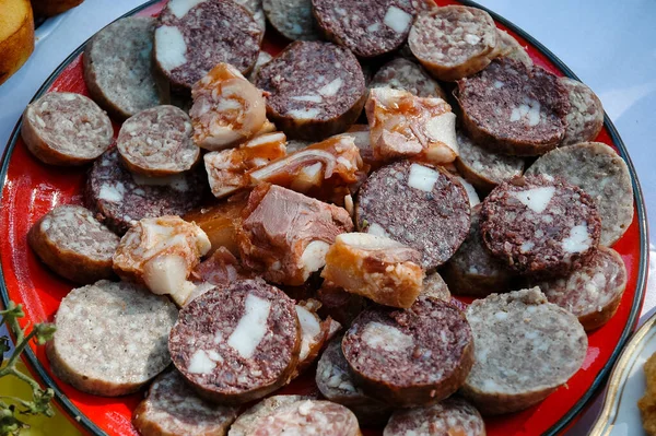 Mięsa Warzyw Talerzu — Zdjęcie stockowe