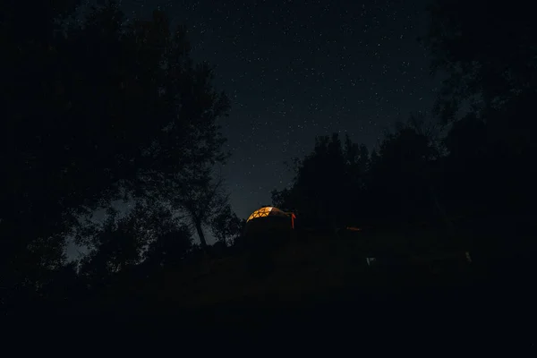 Visão Noturna Cidade Das Cidades Europeias Mais Poluídas — Fotografia de Stock