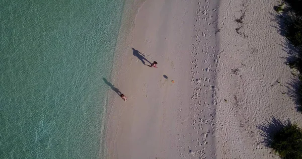 Vista Aérea Uma Bela Praia Com Tiro Drone — Fotografia de Stock