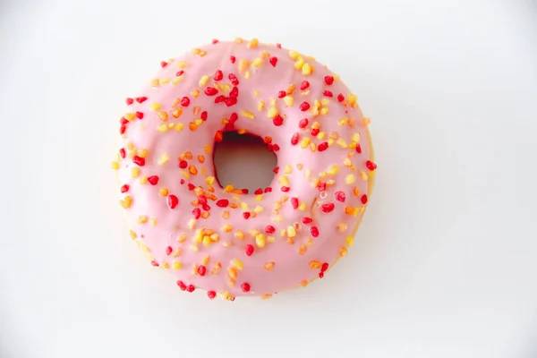 Donut Mit Streusel Auf Weißem Hintergrund — Stockfoto