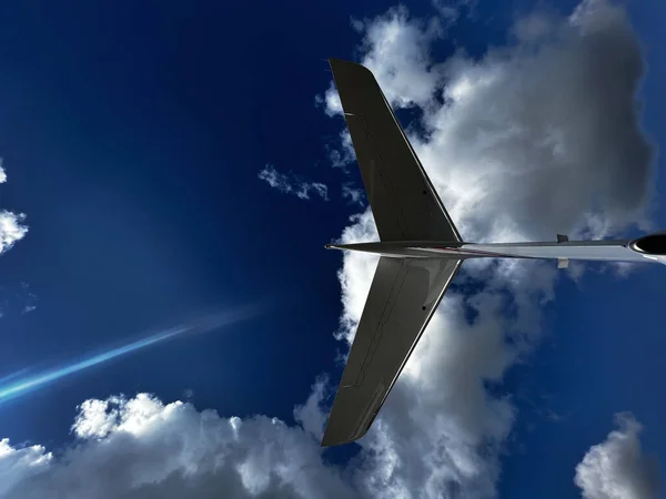 Letadlo Letící Obloze — Stock fotografie
