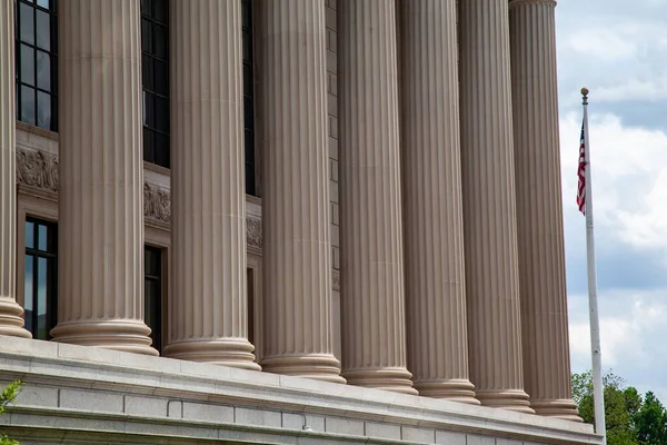 Washington Usa July 2018 Capitol Building Background American Flag — Φωτογραφία Αρχείου