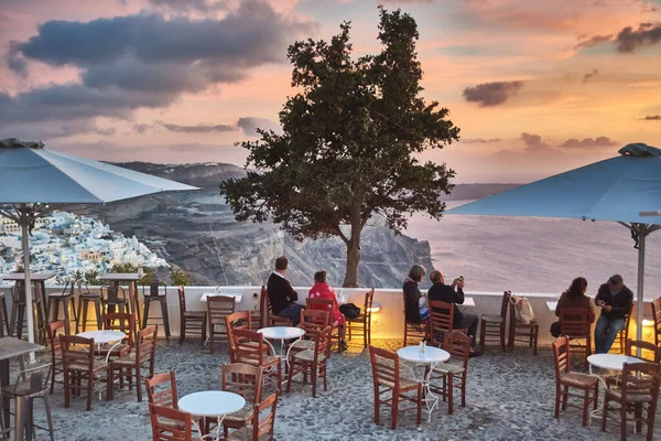 Schöner Sonnenuntergang Strand Restaurant — Stockfoto