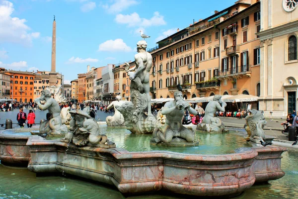 Rome Italy Június 2017 Turisták Látogasson Trevi Szökőkút Piazza Navona — Stock Fotó