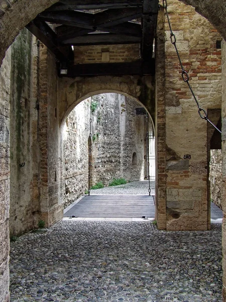 Stary Kamienny Mur Mieście Siena Włochy — Zdjęcie stockowe