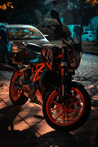 Motorcycle Parked Street — Stock Photo, Image