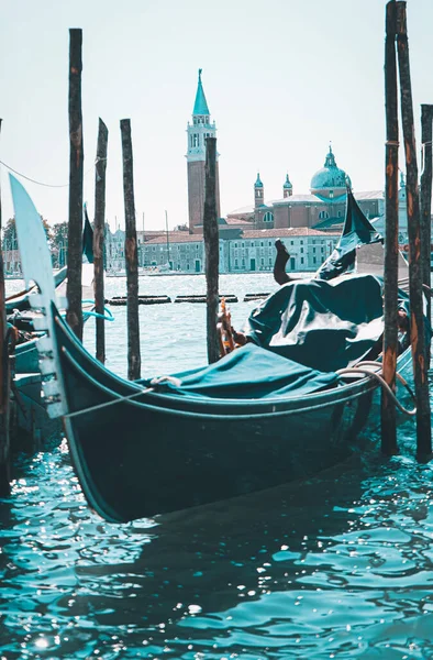 Benátky Itálie Asi Září 2017 Gondoly Velkém Kanálu Ráno — Stock fotografie