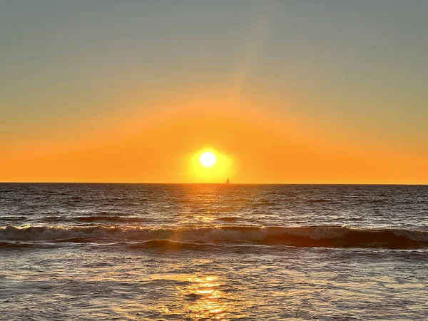 Belo Pôr Sol Sobre Mar — Fotografia de Stock