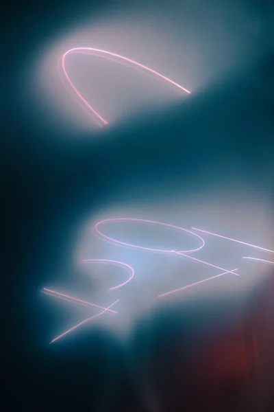 ネオン輝くテクノラインデジタル壁紙魔法の空間背景 — ストック写真