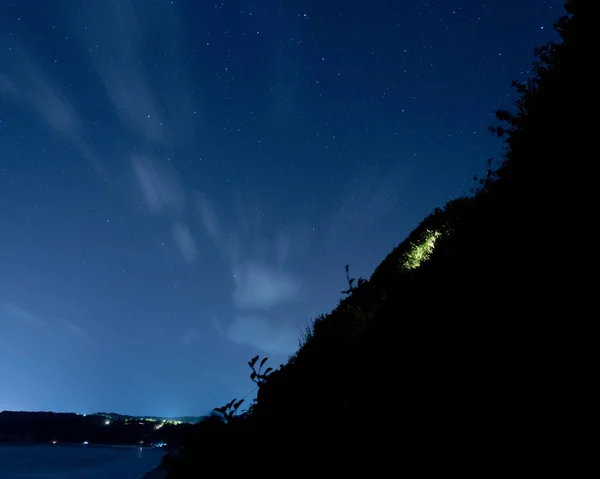 Nocne Niebo Gwiazdami Mleczną Drogą — Zdjęcie stockowe
