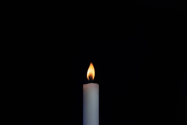 Burning Candle Black Background — Stock Photo, Image