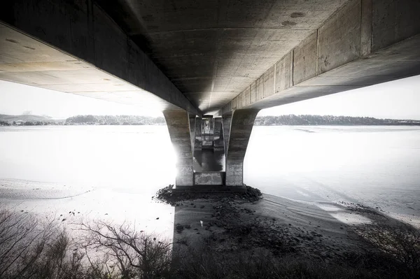 Vue Sur Pont Dans Ville Rivière — Photo