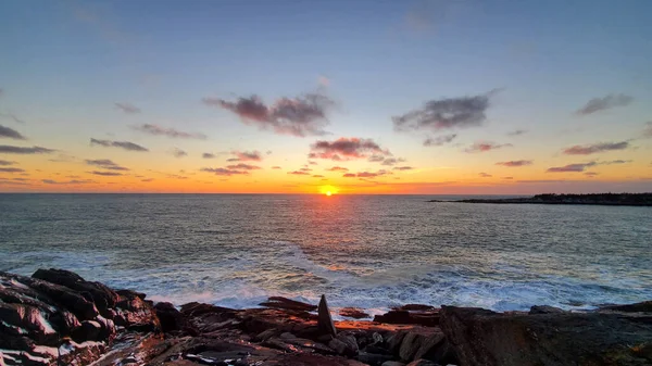 Magnifique Coucher Soleil Sur Mer — Photo