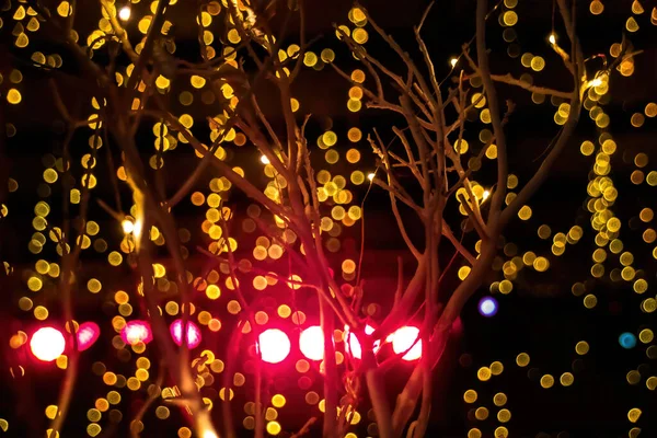 Bokeh Işıklandırmalı Noel Arkaplanı — Stok fotoğraf