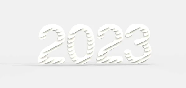 2023 Renderização Fundo Branco Com Números — Fotografia de Stock