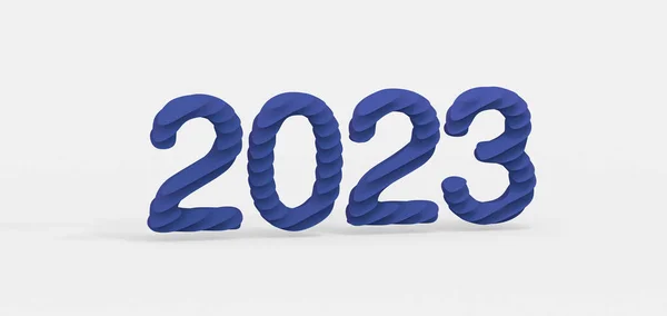2023年新年 3D渲染 在白色上隔离 — 图库照片