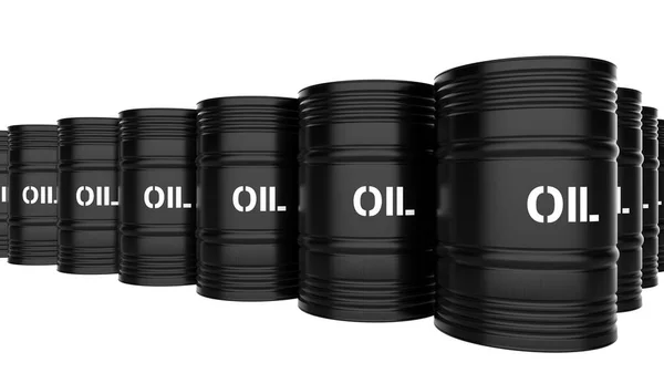 Черный Баррель Нефти Изолированы Белом Фоне — стоковое фото
