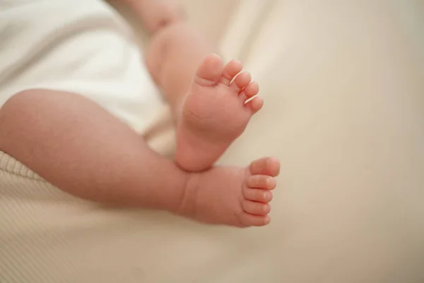 Close Baby Feet White Background — Stock Photo, Image