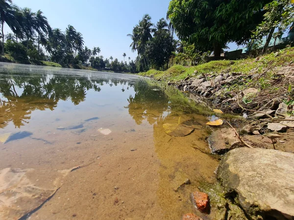 Bela Paisagem Com Rio Lago — Fotografia de Stock