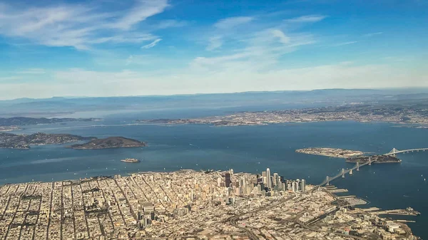 Luchtfoto Van Stad Barcelona Spanje — Stockfoto