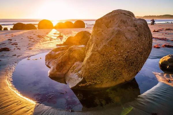 Piękny Zachód Słońca Plaży — Zdjęcie stockowe