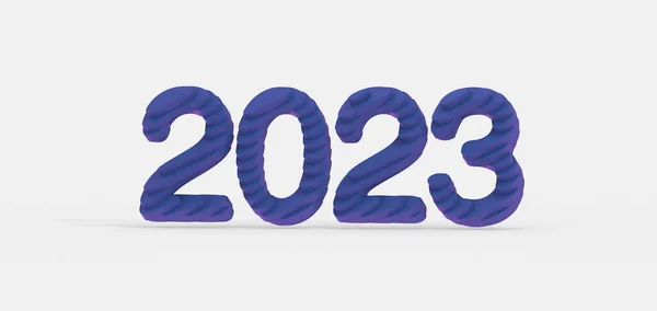 Nowy Rok 2023 Renderowanie Izolowany Białym Tle — Zdjęcie stockowe
