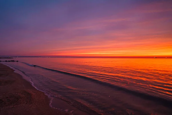 Belo Pôr Sol Sobre Mar — Fotografia de Stock