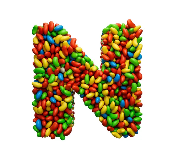 Kolorowe Litery Alfabetu Cukierków Izolowane Białym Tle — Zdjęcie stockowe
