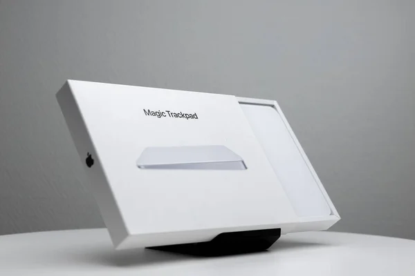 Caja Papel Blanco Con Trackpad Música — Foto de Stock