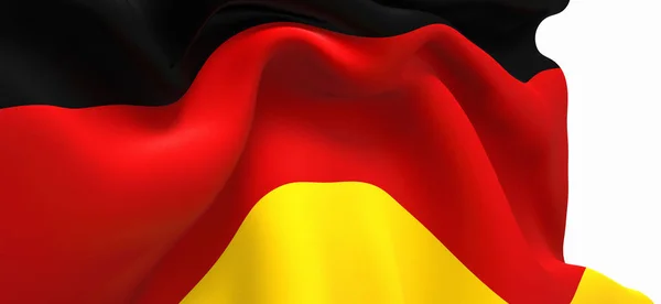 Renderização Uma Bandeira Ondulando Alemanha — Fotografia de Stock