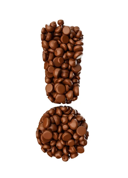 Ausrufezeichen Mit Kaffeebohnen Auf Weißem Hintergrund — Stockfoto