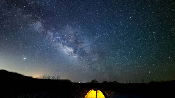 Galaxia Vía Láctea Cielo Nocturno —  Fotos de Stock