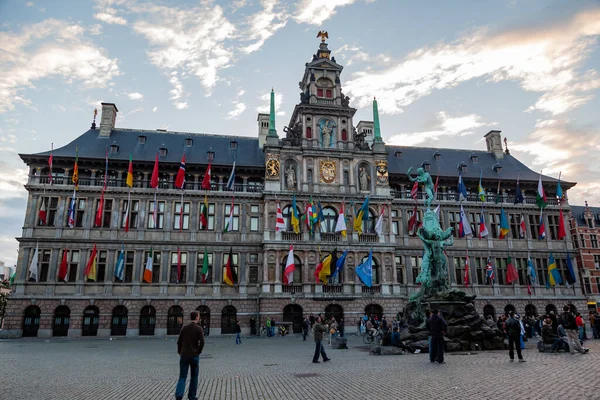 Prachtige Architectuur Van Het Beroemde Antwerpse Stadhuis Antwerpen België — Stockfoto