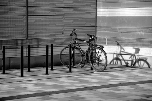 Schwarz Weiß Foto Eines Fahrrads — Stockfoto