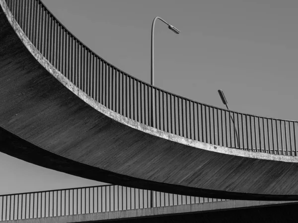 Schwarz Weiß Foto Der Brücke Der Stadt Barcelona — Stockfoto