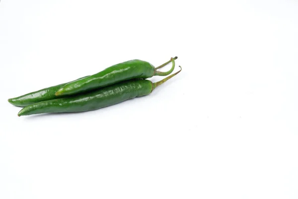 Groene Chili Peper Geïsoleerd Witte Achtergrond — Stockfoto