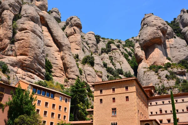 View Monastery Montserrat Picturesque City Old Town Ancient Roman Forum — Stock Photo, Image