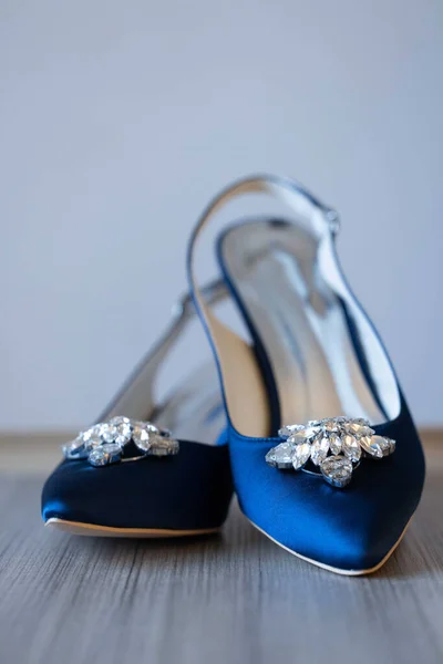 Belles Chaussures Mariage Luxe Sur Fond Blanc — Photo