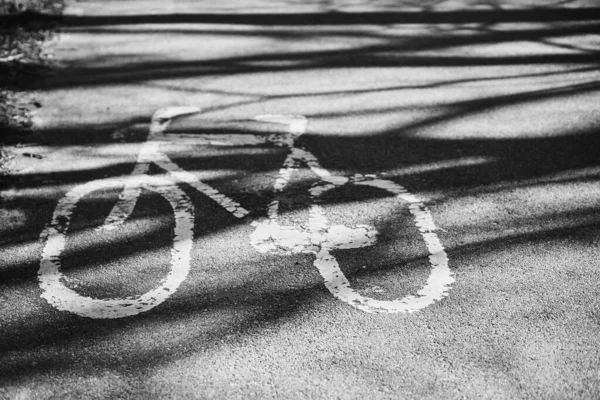 Πινακίδα Ποδήλατο Στο Δρόμο — Φωτογραφία Αρχείου
