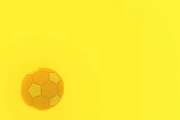 Fotbalový Míč Žlutém Podkladu — Stock fotografie